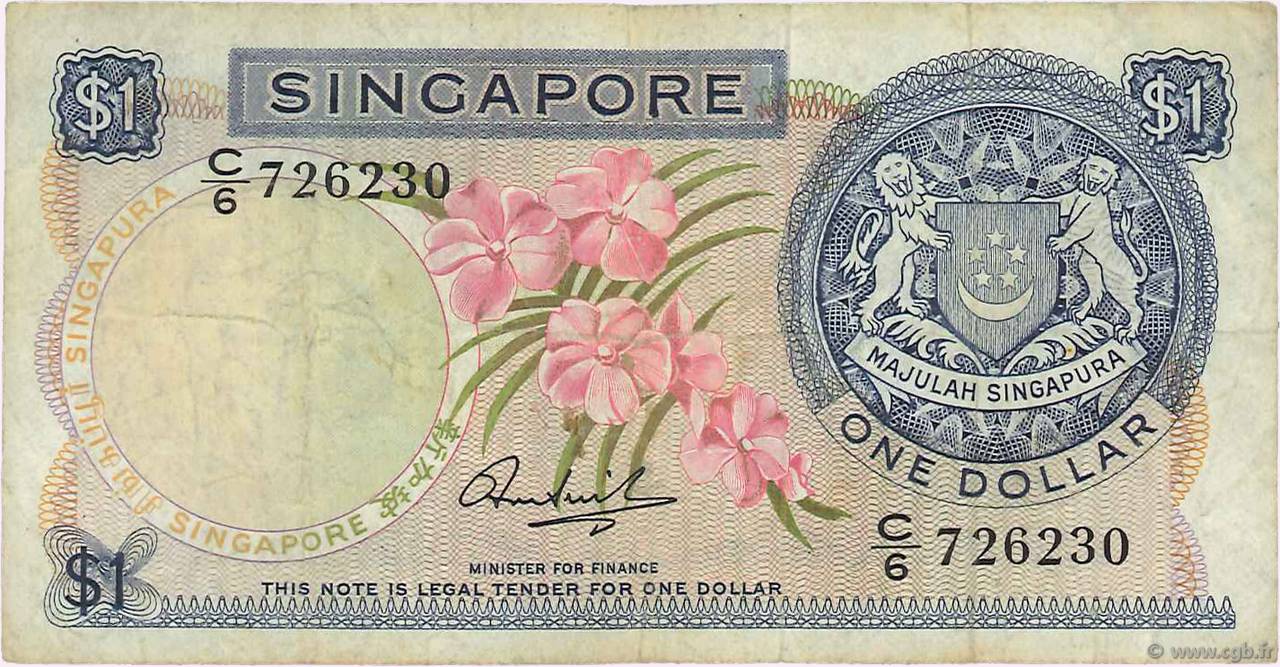 1 Dollar SINGAPORE  1971 P.01c F