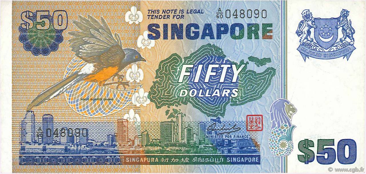 50 Dollars SINGAPORE  1976 P.13a VF+