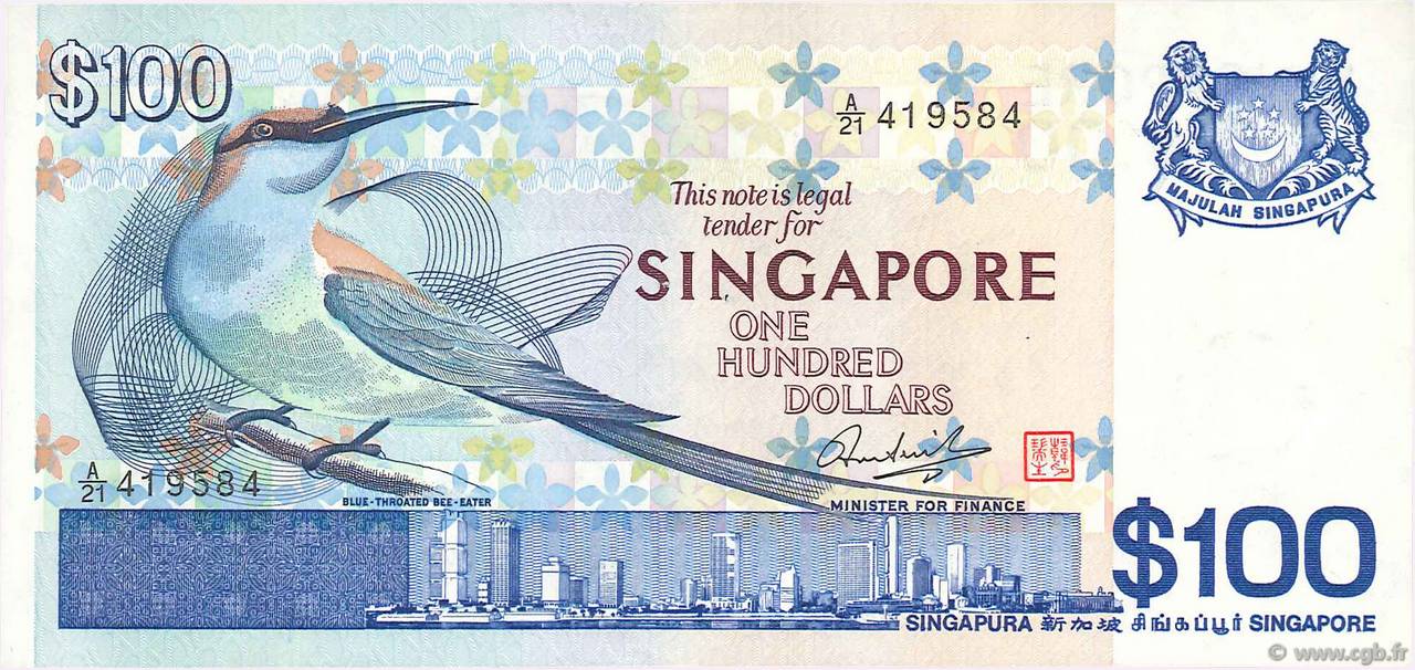 100 Dollars SINGAPOUR  1977 P.14 TTB+