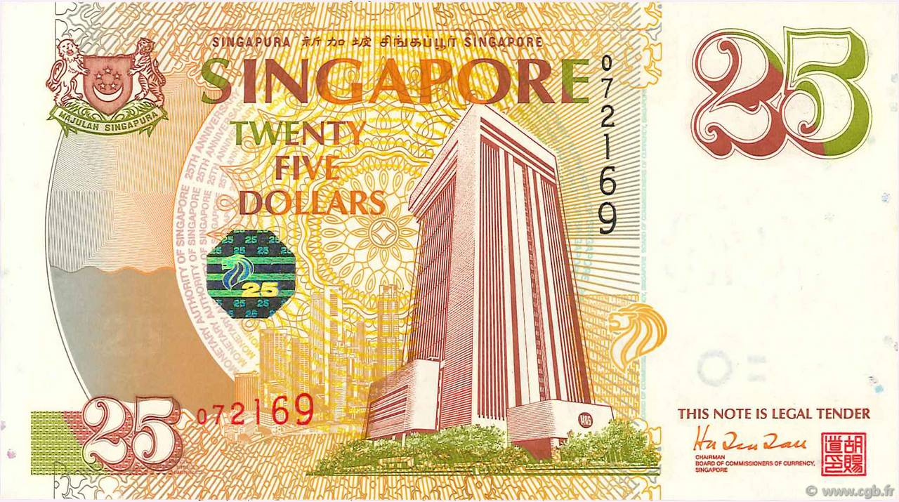 25 Dollars SINGAPUR  1996 P.33 SC+