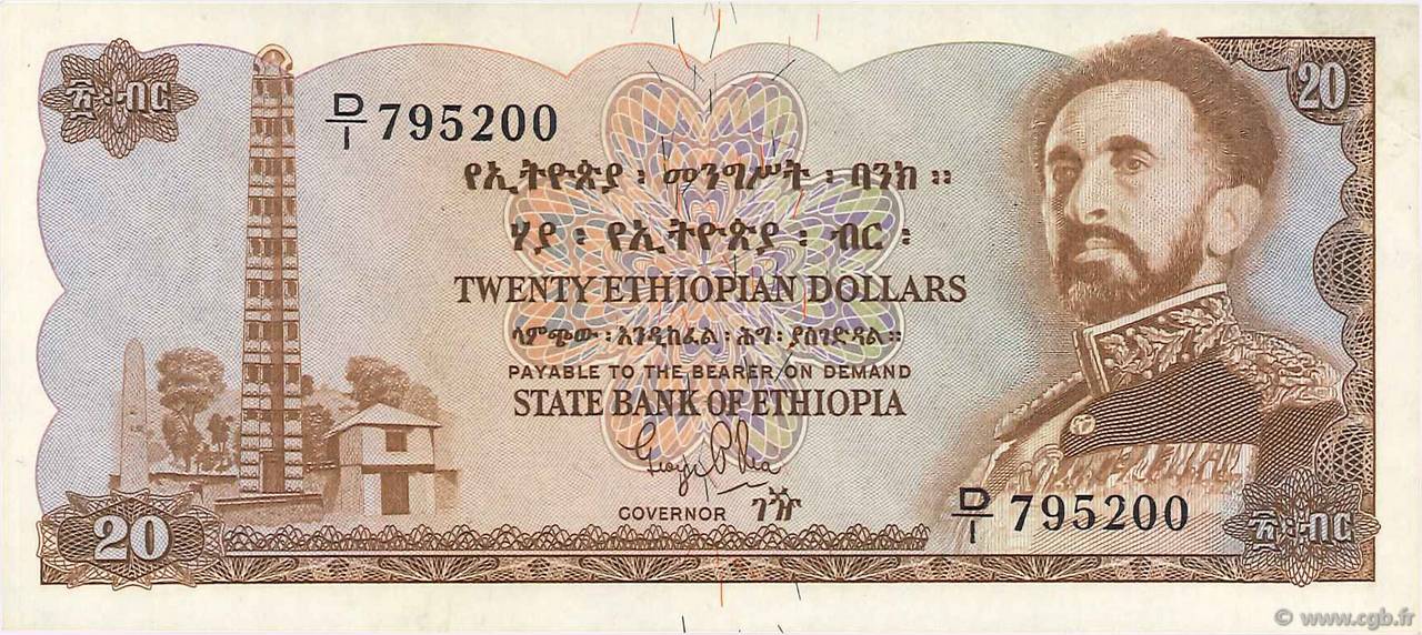 20 Dollars ETHIOPIA  1961 P.21a VF+