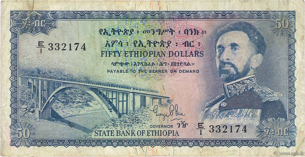 50 Dollars ÉTHIOPIE  1961 P.22a TB