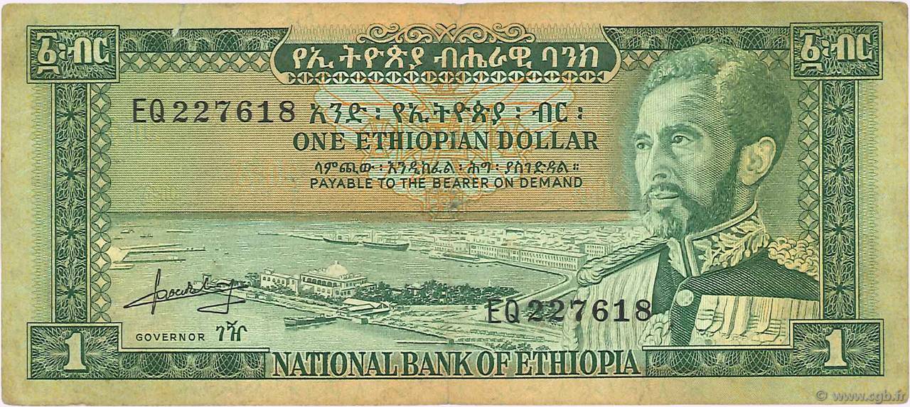 1 Dollar ETHIOPIA  1966 P.25a F