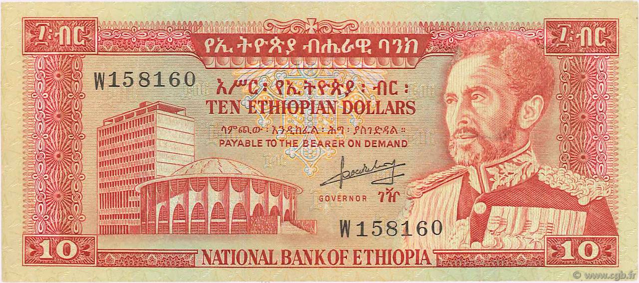 10 Dollars ÉTHIOPIE  1966 P.27a TTB