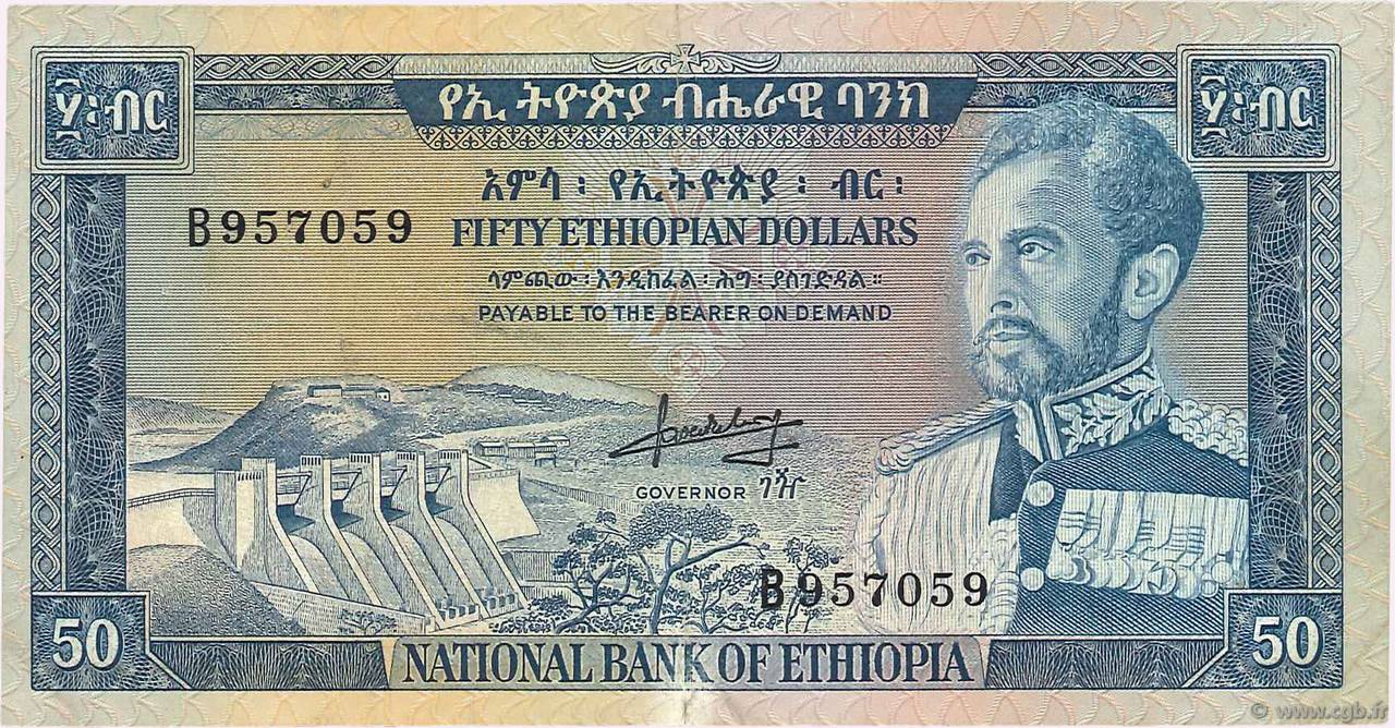 50 Dollars ETHIOPIA  1966 P.28a VF