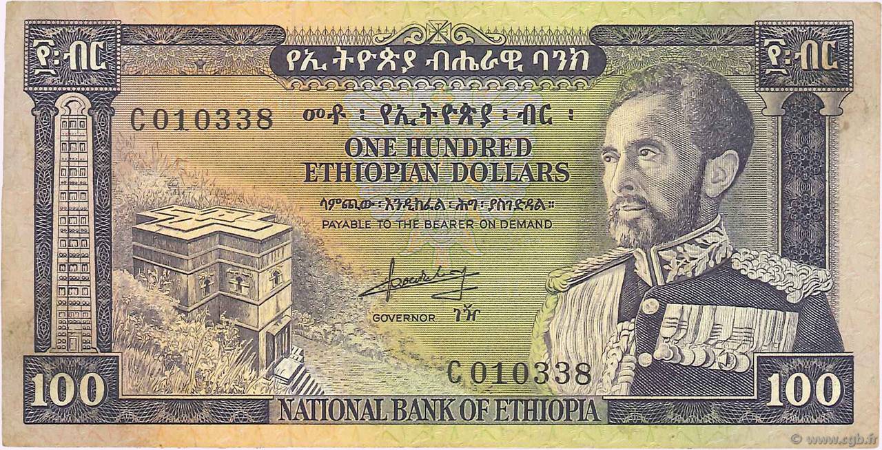 100 Dollars ETHIOPIA  1966 P.29a VF-