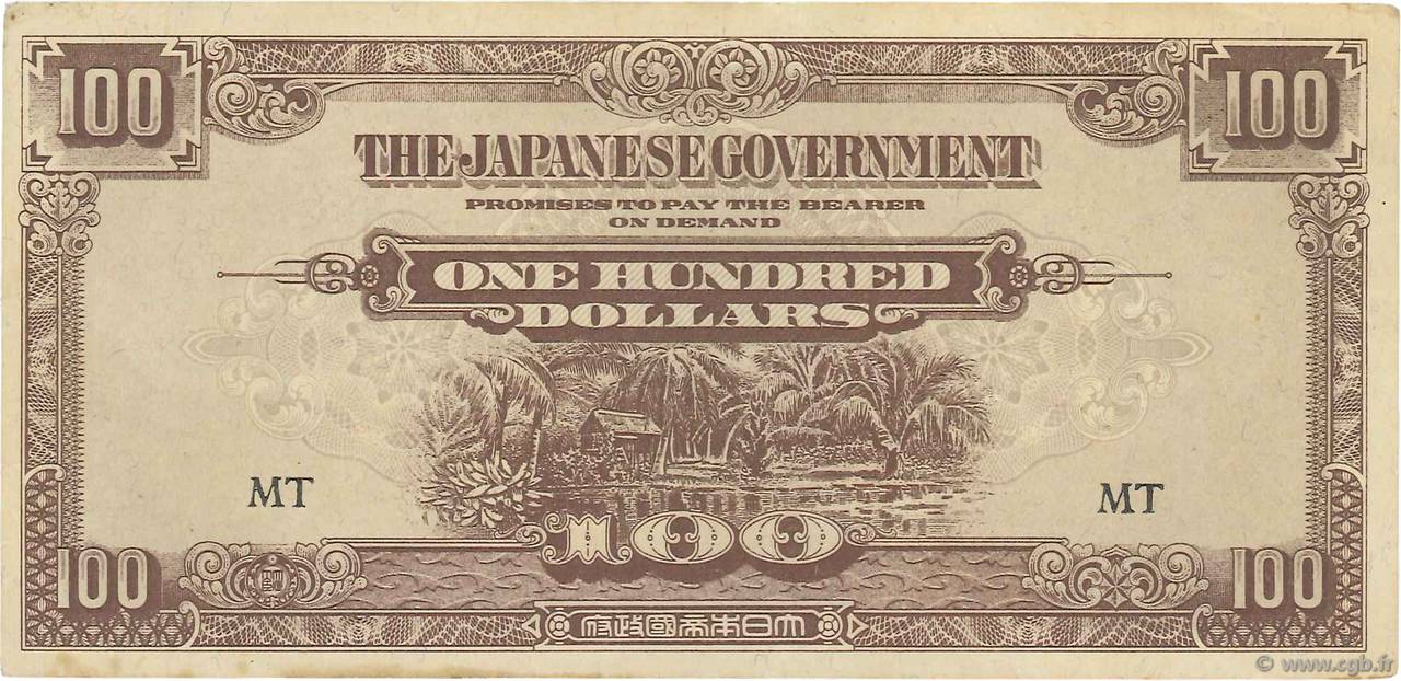 100 Dollars MALAYA  1944 P.M08b S to SS
