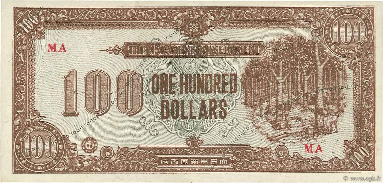 100 Dollars MALAYA  1945 P.M09 VF+