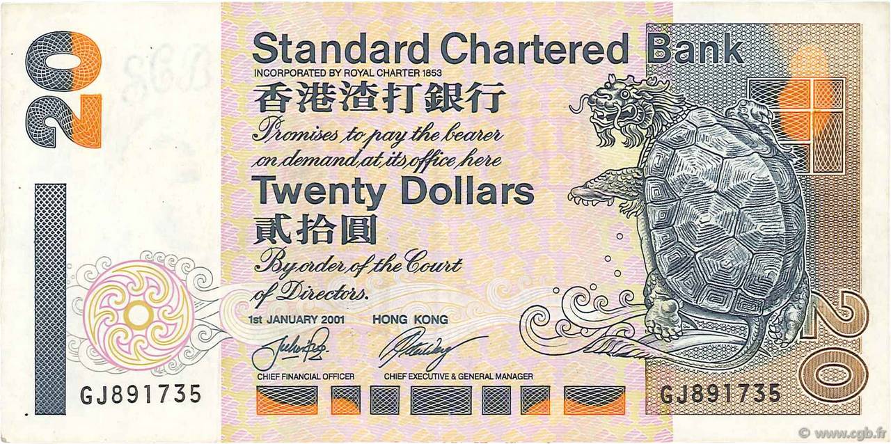 20 Dollars HONG-KONG  2001 P.285c MBC