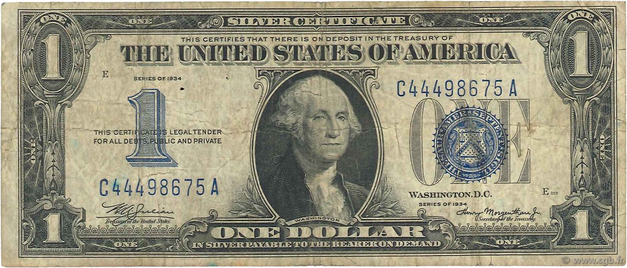 1 Dollar ÉTATS-UNIS D AMÉRIQUE  1934 P.414 TB