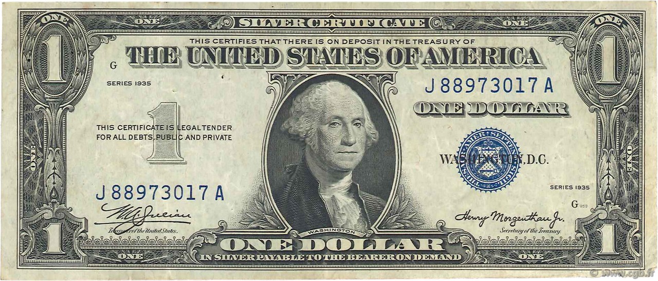 1 Dollar VEREINIGTE STAATEN VON AMERIKA  1935 P.416 SS