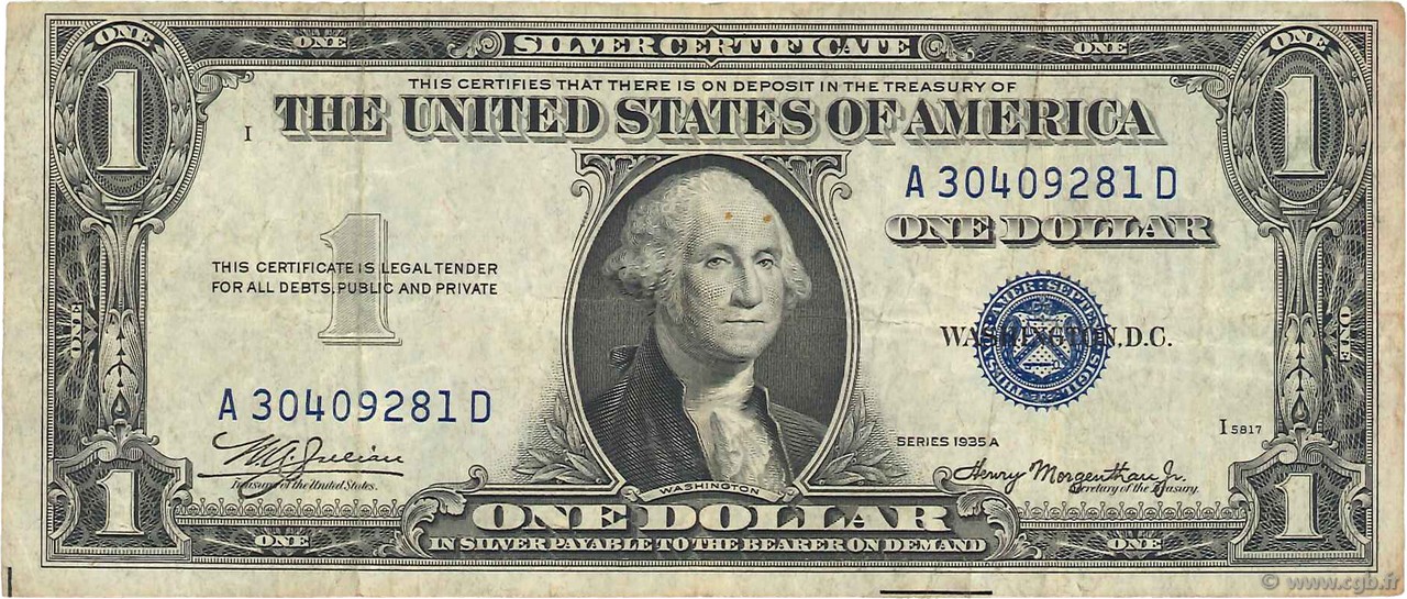 1 Dollar STATI UNITI D AMERICA  1935 P.416a MB
