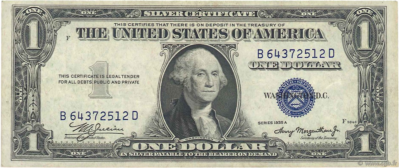1 Dollar UNITED STATES OF AMERICA  1935 P.416a VF+