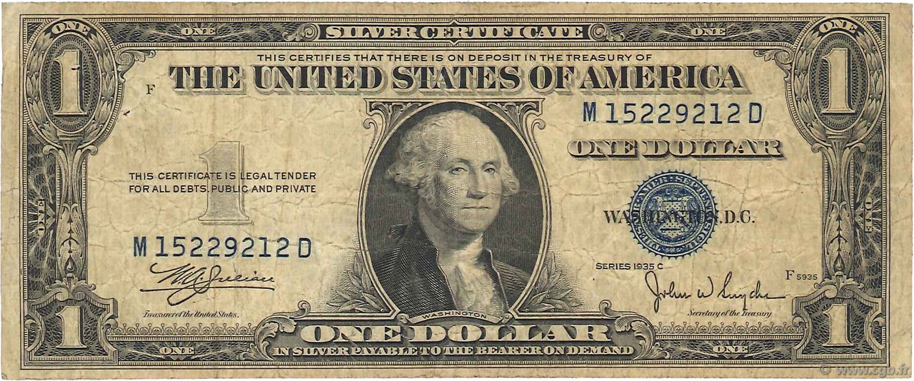 1 Dollar ÉTATS-UNIS D AMÉRIQUE  1935 P.416c B+