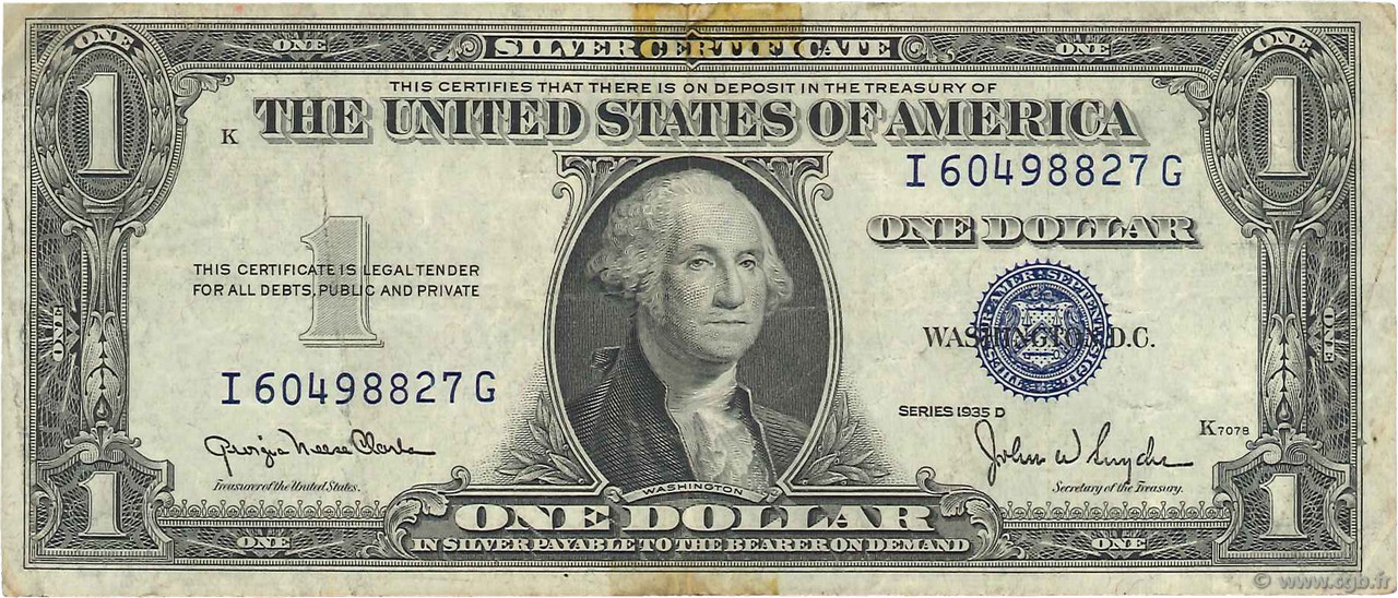 1 Dollar ESTADOS UNIDOS DE AMÉRICA  1935 P.416D1 RC+