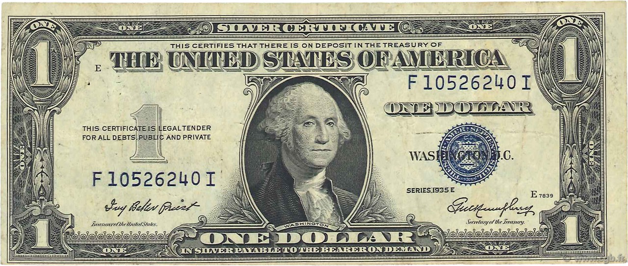 1 Dollar ESTADOS UNIDOS DE AMÉRICA  1935 P.416D2e MBC