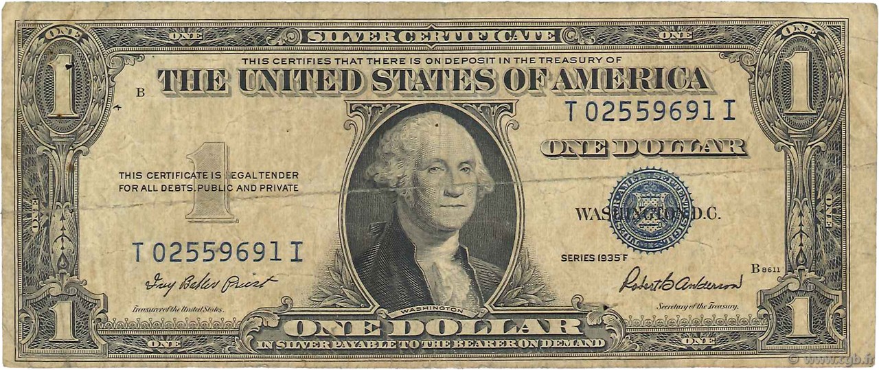 1 Dollar ÉTATS-UNIS D AMÉRIQUE  1935 P.416D2f B+