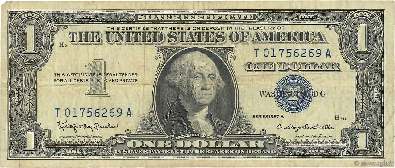 1 Dollar ÉTATS-UNIS D AMÉRIQUE  1957 P.419b TB