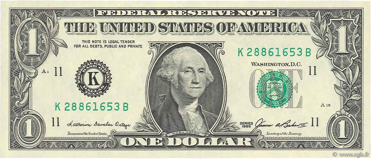 1 Dollar UNITED STATES OF AMERICA Dallas 1985 P.474 UNC-