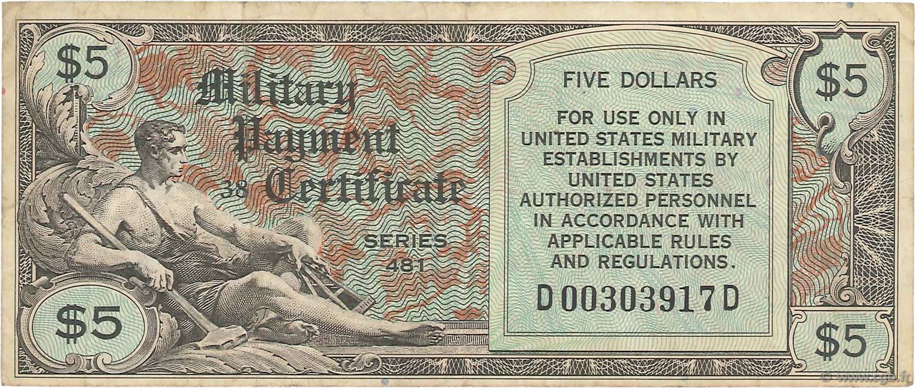 5 Dollars STATI UNITI D AMERICA  1951 P.M027a q.BB