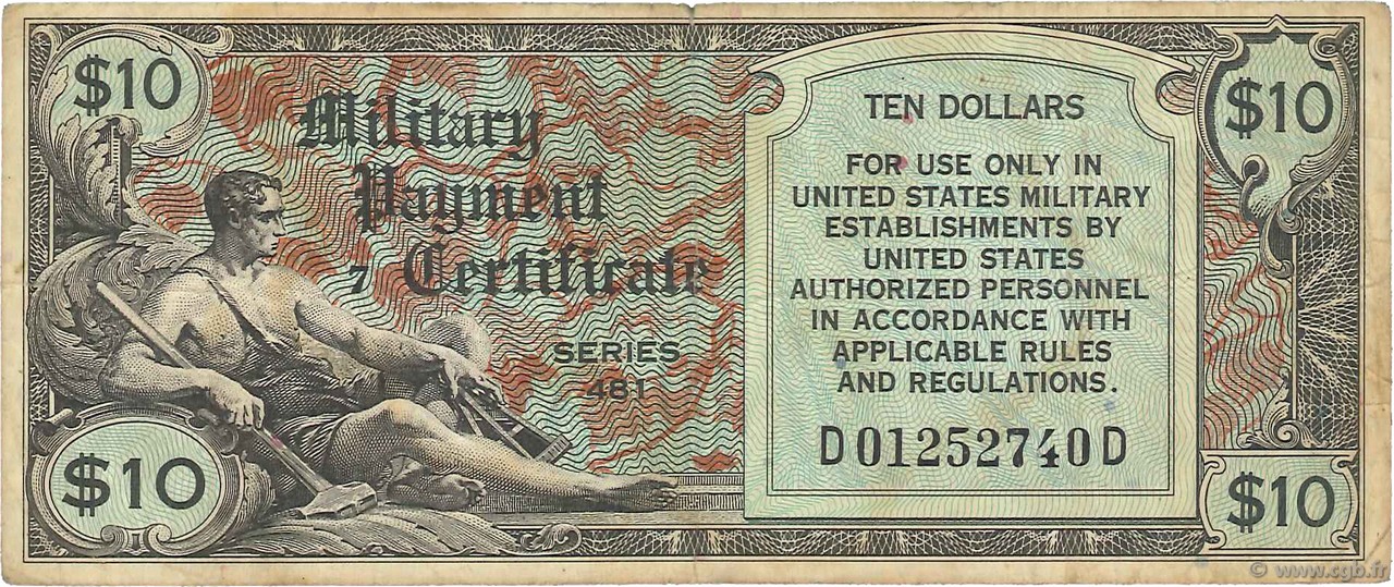 10 Dollars ÉTATS-UNIS D AMÉRIQUE  1951 P.M028a TB