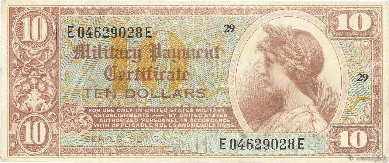 10 Dollars ÉTATS-UNIS D AMÉRIQUE  1954 P.M035a TB+