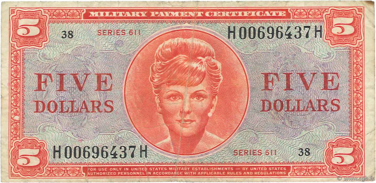 5 Dollars STATI UNITI D AMERICA  1964 P.M055a MB