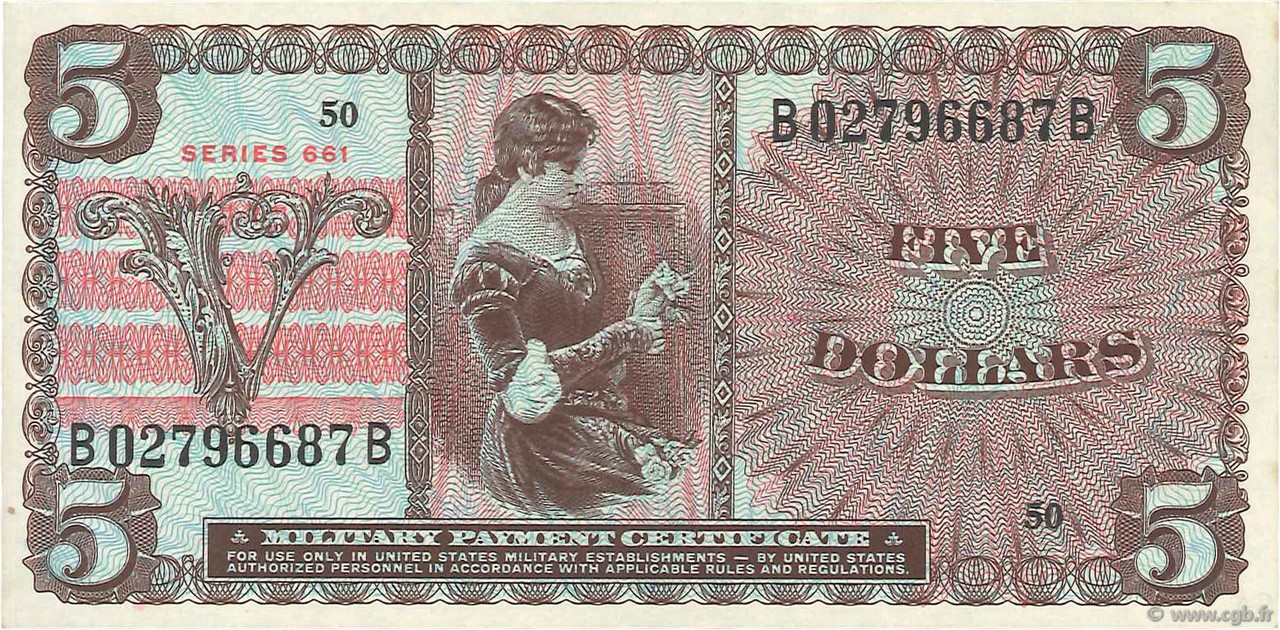 5 Dollars ÉTATS-UNIS D AMÉRIQUE  1968 P.M069a SUP+