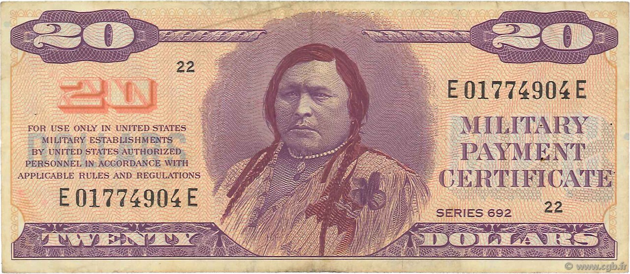 20 Dollars ÉTATS-UNIS D AMÉRIQUE  1970 P.M098 TB+