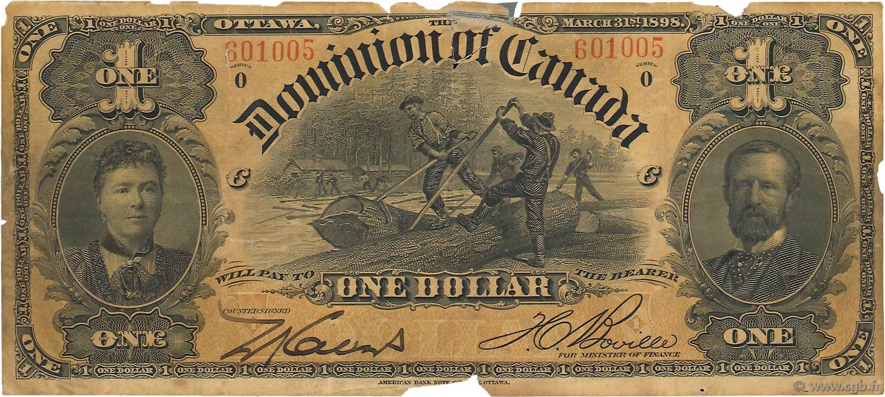 1 Dollar CANADA  1898 P.024Ab q.MB