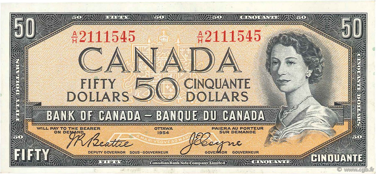 50 Dollars KANADA  1954 P.071b VZ+