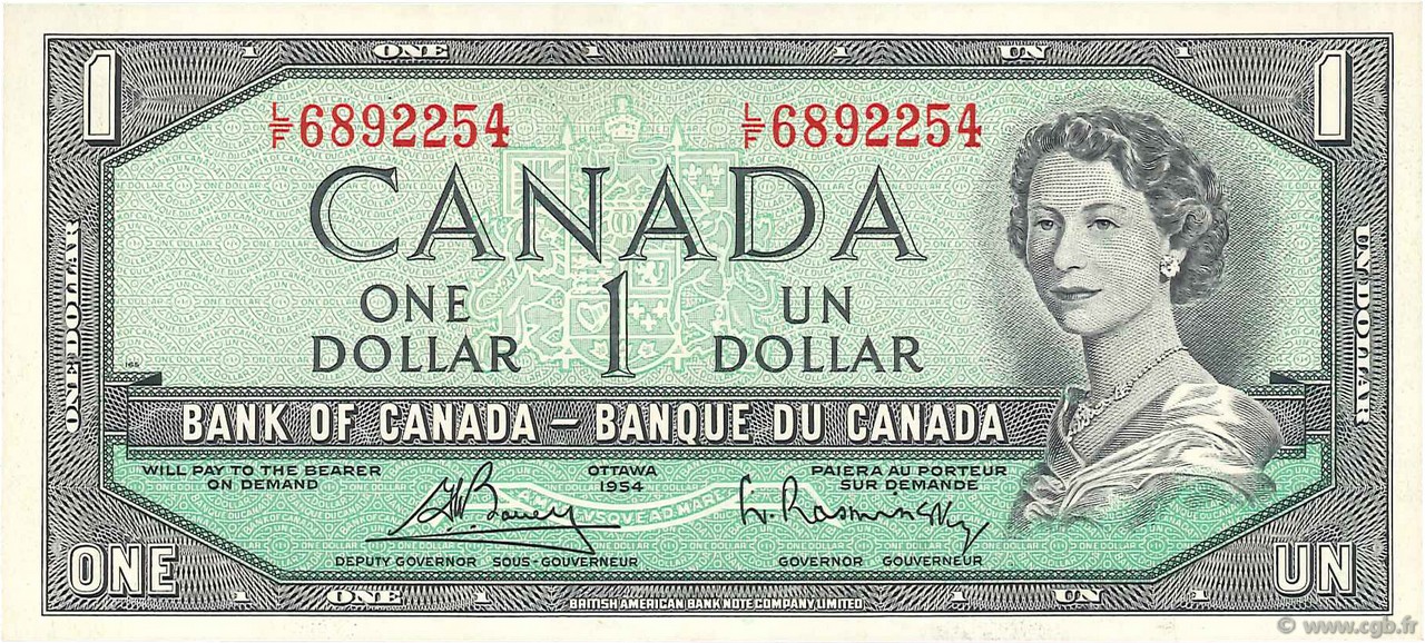 1 Dollar KANADA  1954 P.075c fST