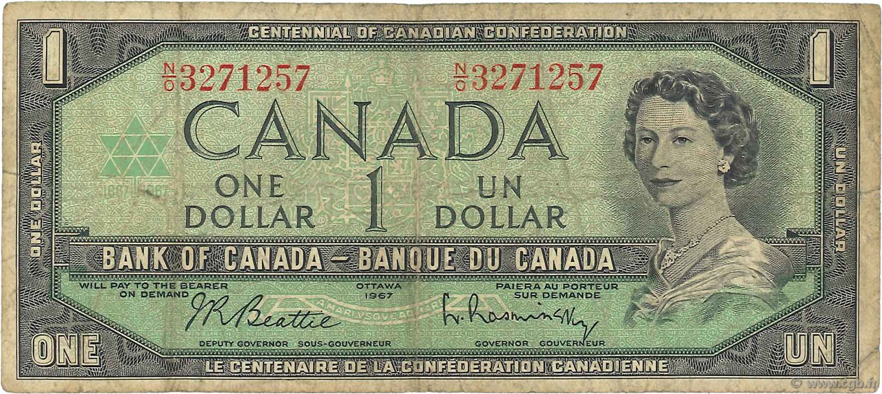 1 Dollar CANADA  1967 P.084b VG