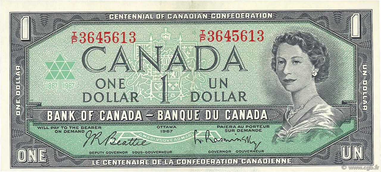 1 Dollar CANADA  1967 P.084b XF