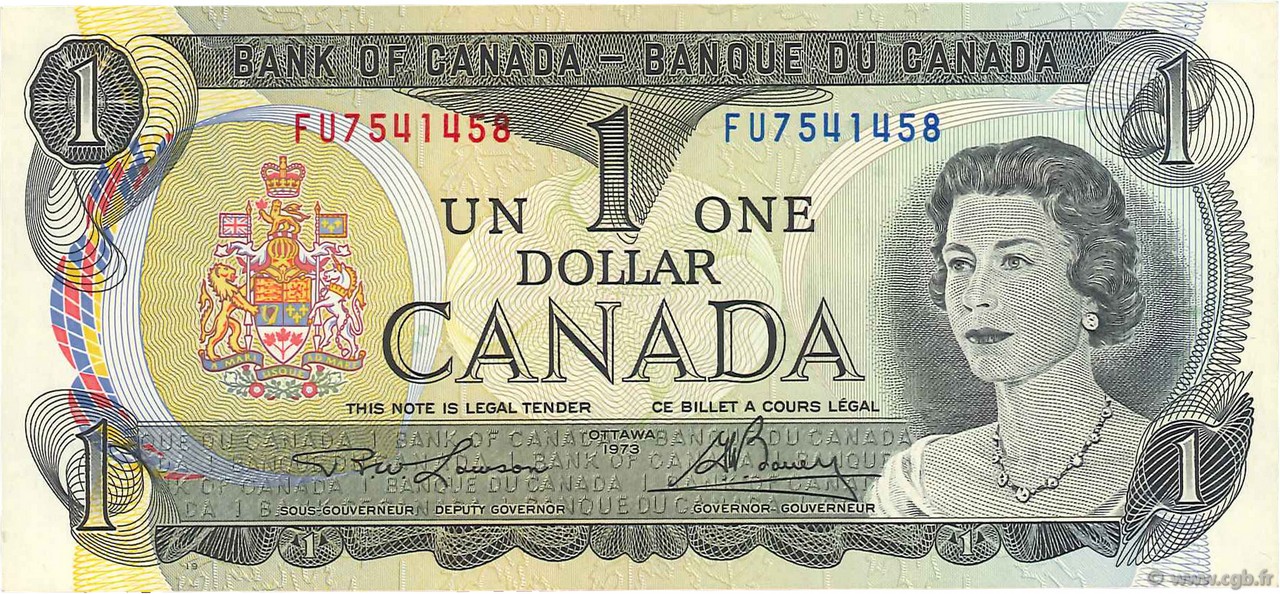 1 Dollar CANADA  1973 P.085a SPL