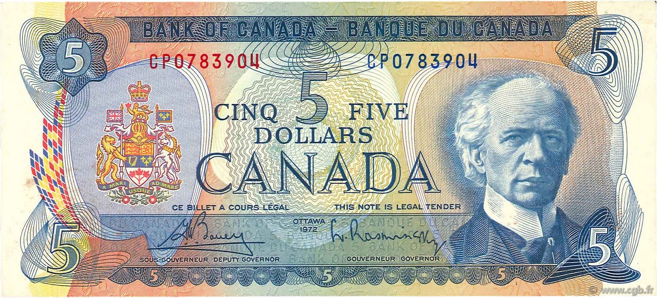 5 Dollars CANADá
  1972 P.087a SC