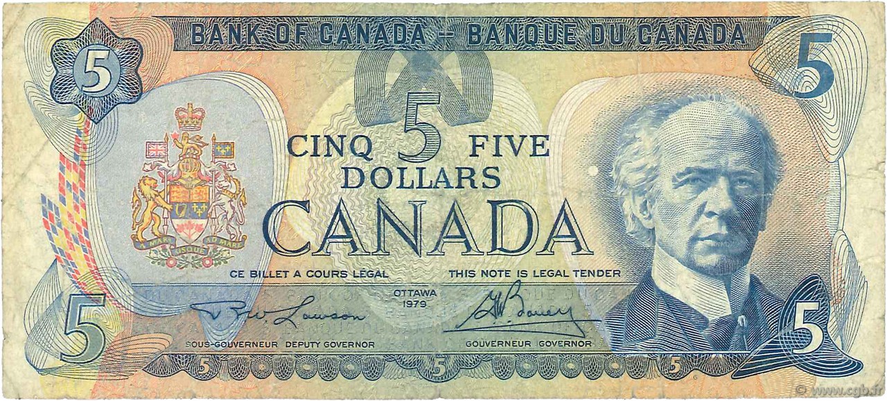 5 Dollars KANADA  1979 P.092a fS