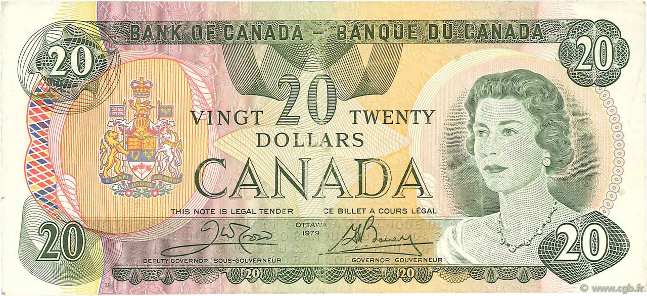 20 Dollars CANADA  1979 P.093b BB