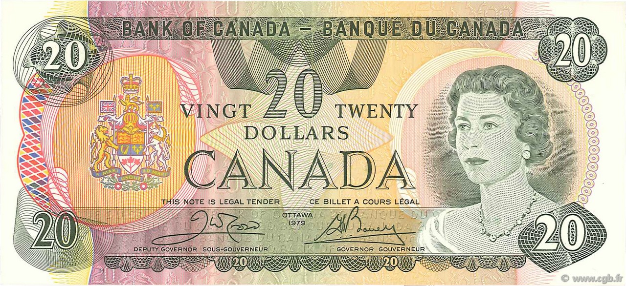20 Dollars KANADA  1979 P.093b SS to VZ