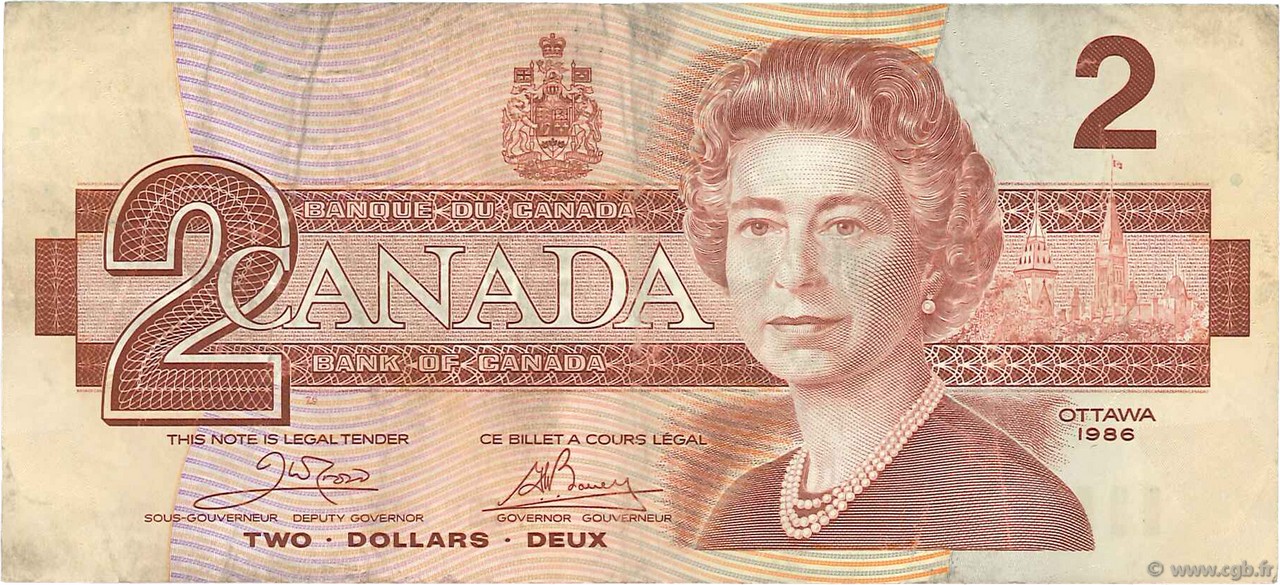 2 Dollars CANADá
  1986 P.094a BC