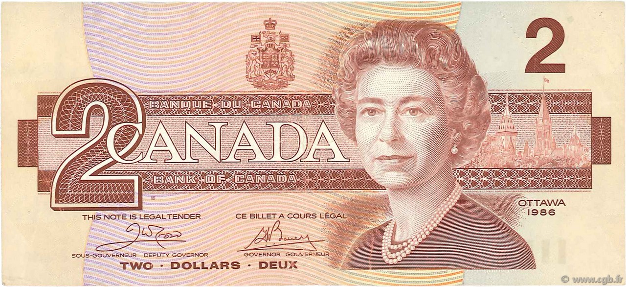2 Dollars CANADA  1986 P.094a BB