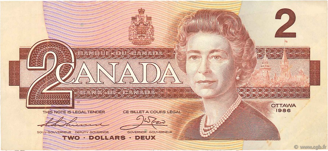 2 Dollars CANADA  1986 P.094b VF