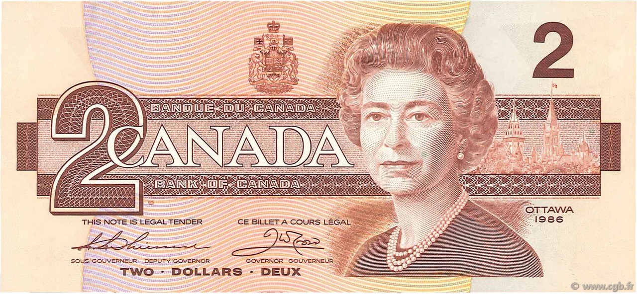 2 Dollars CANADá
  1986 P.094a SC+