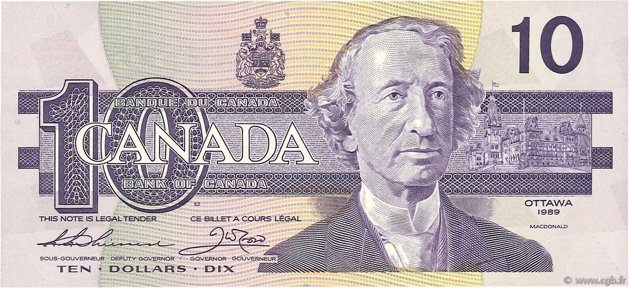 10 Dollars CANADA  1989 P.096a q.SPL