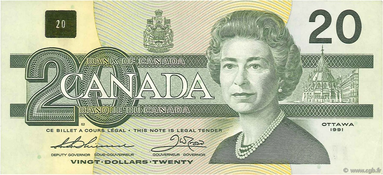 20 Dollars CANADA  1991 P.097a q.SPL