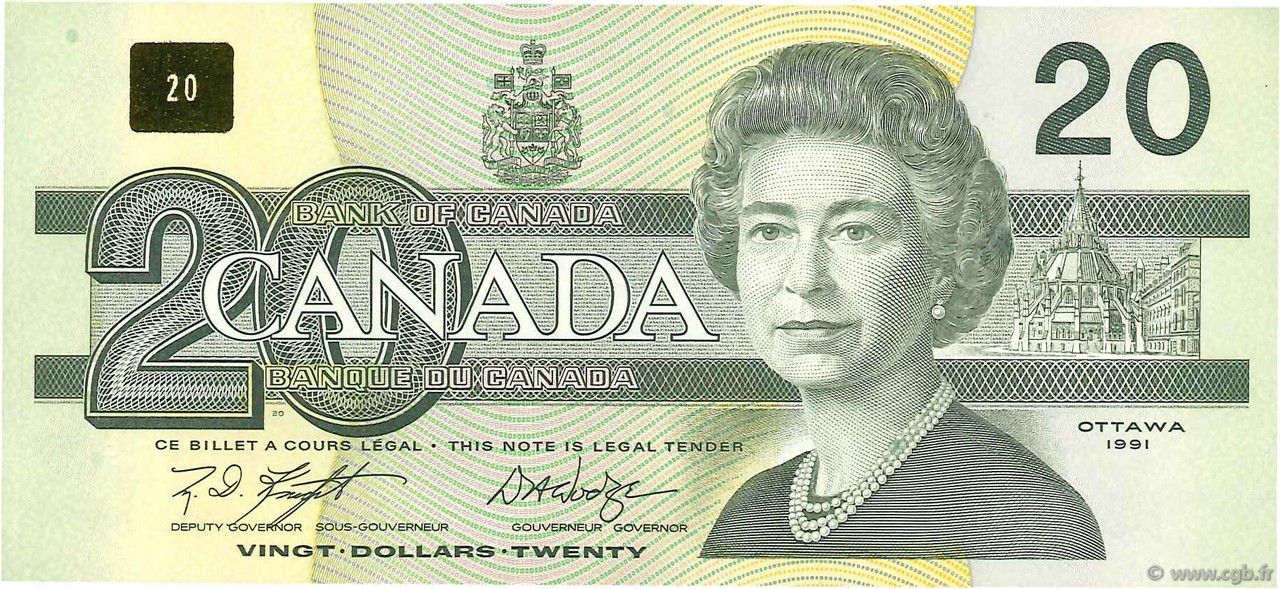 20 Dollars CANADá
  1991 P.097d EBC