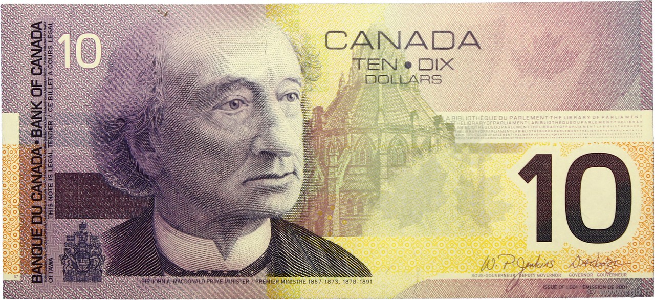 10 Dollars CANADA  2001 P.102(c) NEUF