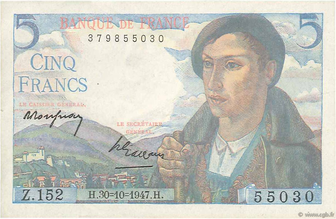 5 Francs BERGER FRANCE  1947 F.05.07 TTB