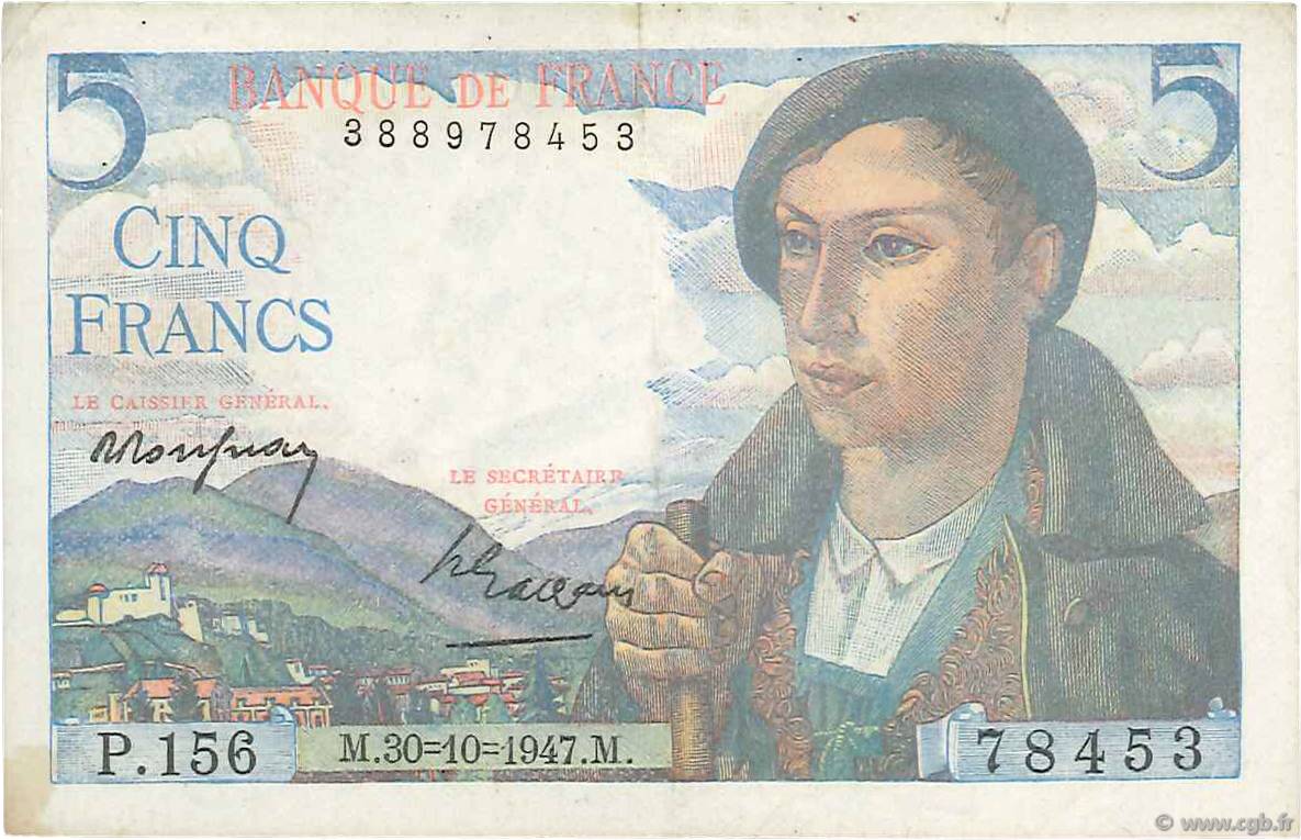 5 Francs BERGER FRANCE  1947 F.05.07 pr.TTB