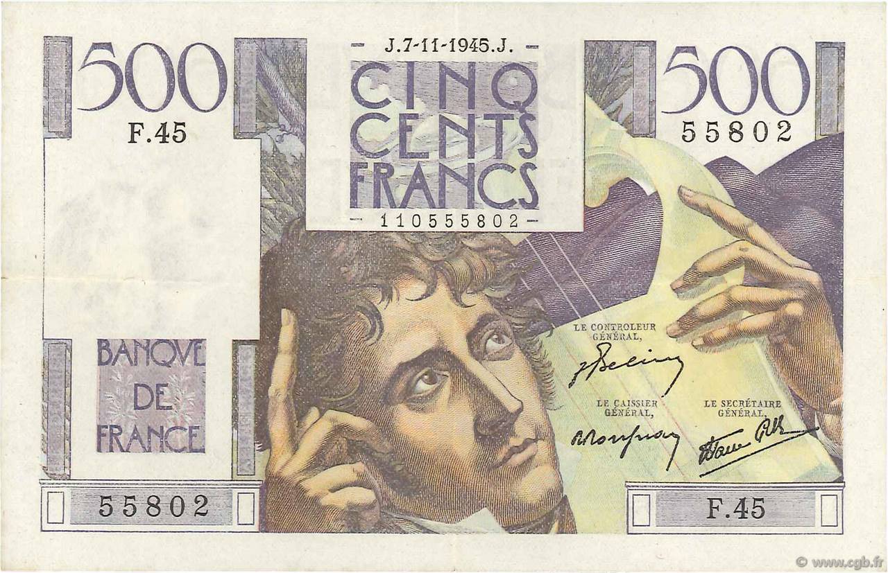 500 Francs CHATEAUBRIAND FRANKREICH  1945 F.34.03 SS